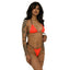 Orange “OG [drip]" ZigZag Bikini Top